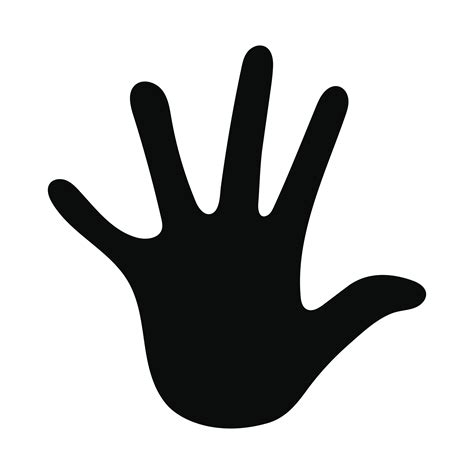 Black Silhouette With One Hand And Five Fingers 4104532 Vector Art At