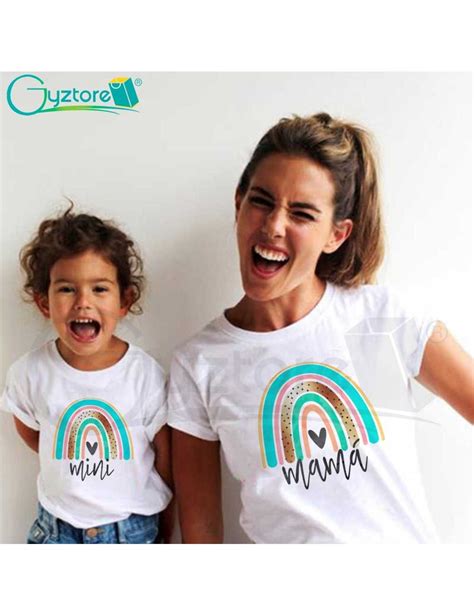 Camisetas Madre E Hija Diseño Arcoíris