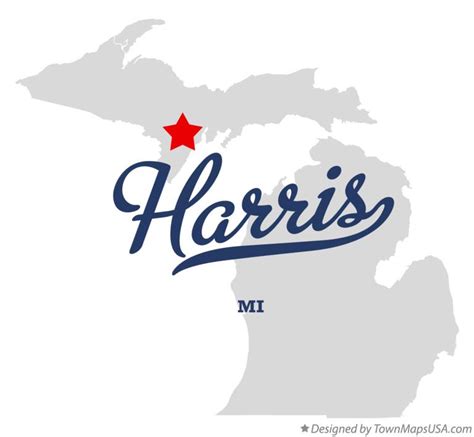 Map Of Harris Mi Michigan