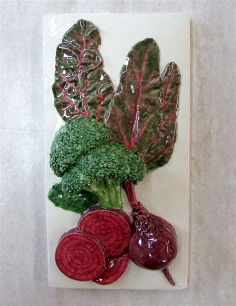 Ceramic Vegetable Tile Beets And Broccoli Tile For