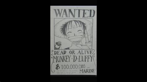 Monkey D Luffy Wanted Poster Drawing One Piece P V Poster Truy N M R M Beri