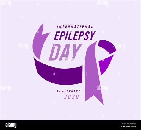 International Epilepsy Day With Purple Ribbon Vector Illustration