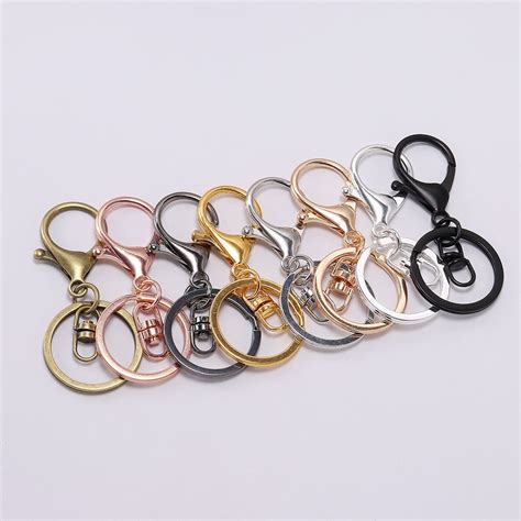5pcslot 30mm68mm Key Ring Classic 5 Colors Plated Lobster Etsy