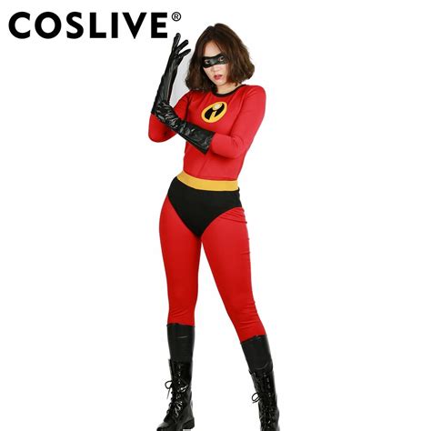 Coslive The Incredibles 2 Cosplay Elastigirl Fullbody Suit Terylene Costume Halloween Cosplay