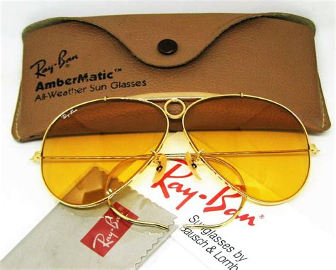 ray ban usa nos vintage bandl aviator ambermatic bullet shooter new sunglasses