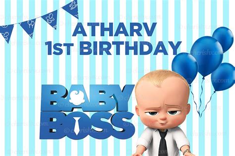 Boss Baby Theme Personalized Backdrop For Kids Birthday Flex Banner