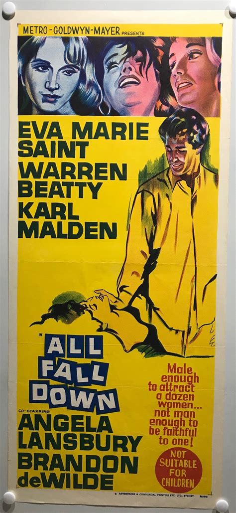 Original Daybill Movie Poster All Fall Down 1962 Cast Eva Marie