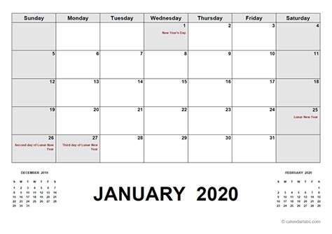2020 Calendar With Hong Kong Holidays Pdf Free Printable Templates
