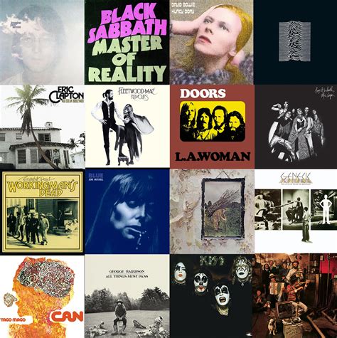 Classic 1970s Rock Album Cover Art Collage Kit Digital Downloads 70