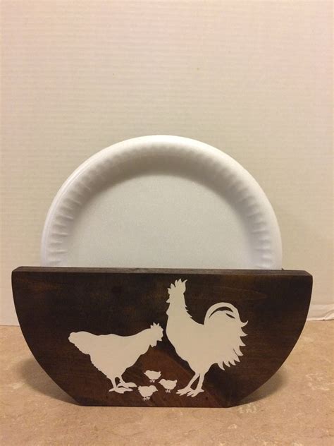 Paper Plate Holder Holder For Plates Paper Plate Storage Rustic