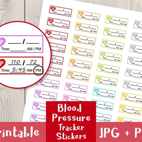 Blood Pressure Tracker Stickers Bullet Journal Stickers Etsy