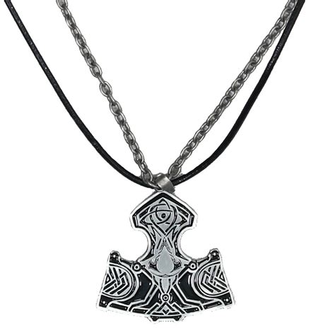 Assassins Creed Valhalla Hammer Necklace Silver