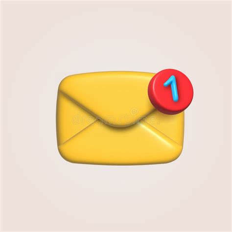 3d Mail Envelope Icon With Unread Notification Vector Stock Vector
