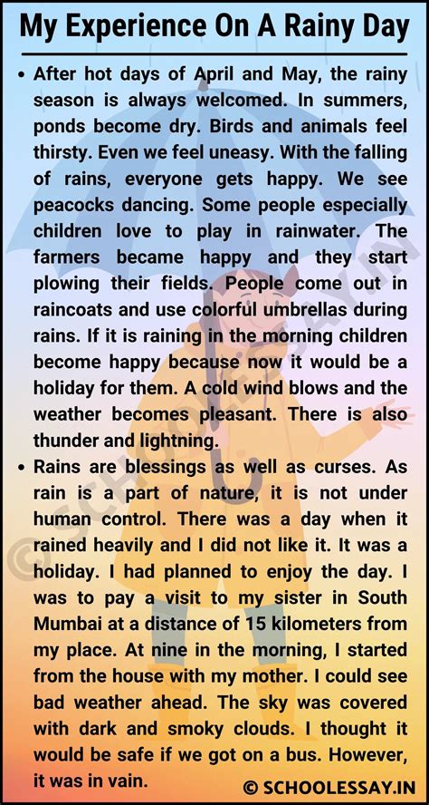 Essay On My Experience On A Rainy Day With 𝐏𝐃𝐅
