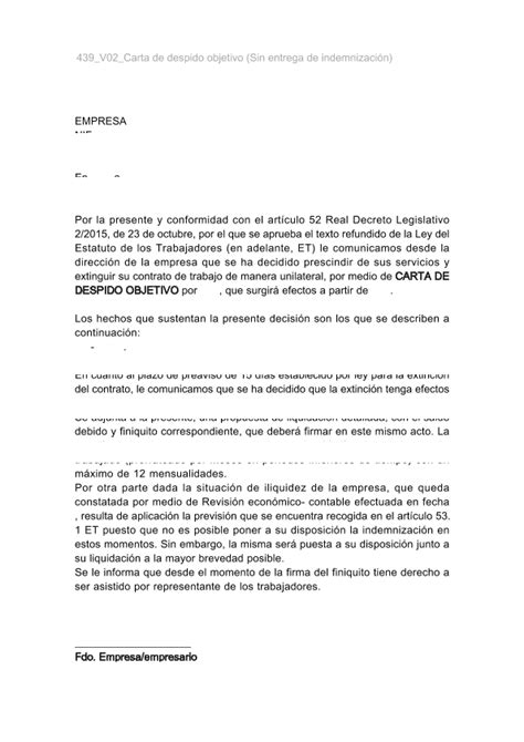 Modelo Carta De Despido Guatemala Perkata U Vrogue