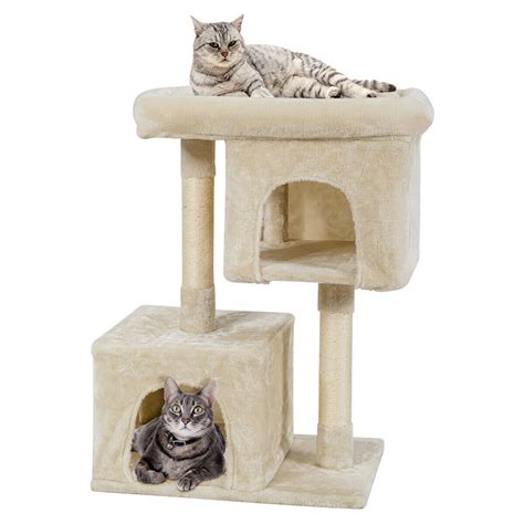 Gymax Luxury Cat Tree Cat Tower For Large Cats Wsisal Post And Double