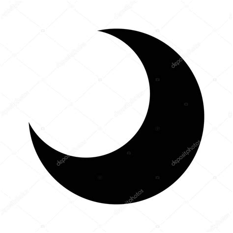 Moon Silhouette Isolated Icon — Stock Vector © Yupiramos 135506598