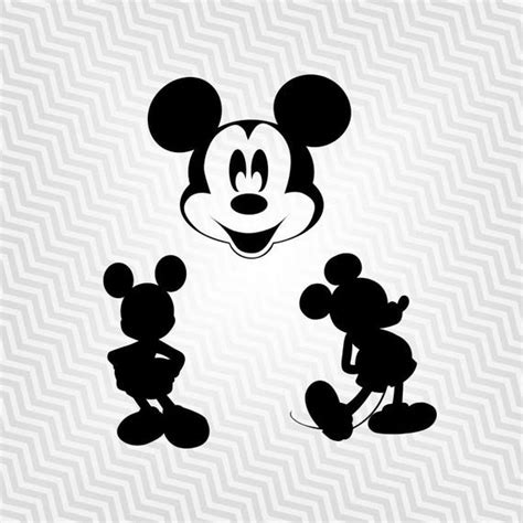 Mickey Mouse Outline Cutout Vector art Cricut Silhouette | Etsy