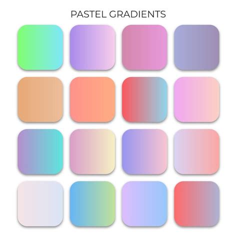 Набор цветовой палитры Pastel Gradient Премиум векторы