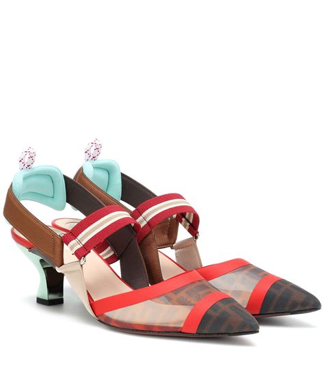 Fendi Leather Colibrì Slingback Pumps In Red Lyst