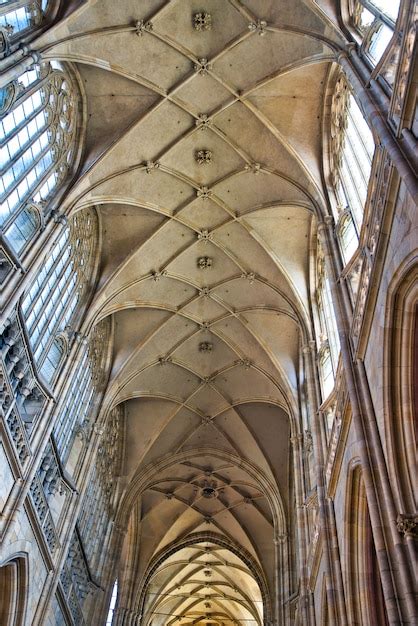Premium Photo Vaulted Ceiling Of Gothic Cathedral With Organic