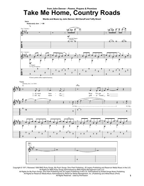 Chord dasar kunci gitar & lirik lagu ©chordtela.com. Take Me Home, Country Roads Guitar Tab by John Denver ...