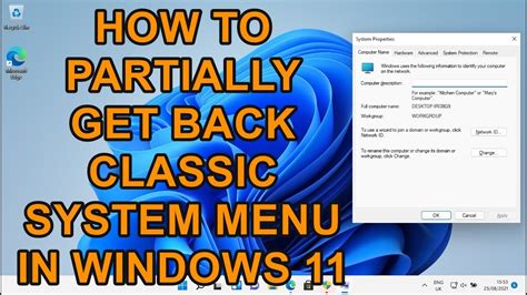 How To Get Back Some Of The Classic System Control Panel In Windows 11