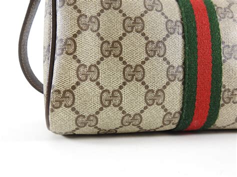 Gucci Vintage 1980s Brown Monogram Canvas Shoulder Bag
