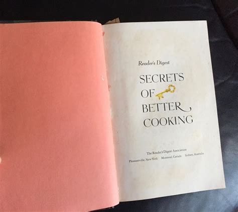 Vintage 1973 Readers Digest Cookbook Secrets Of Better Etsy