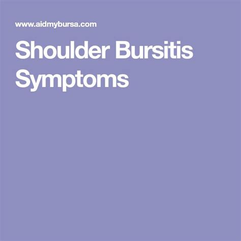 Shoulder Bursitis Symptoms Bursitis Shoulder Bursitis Symptoms