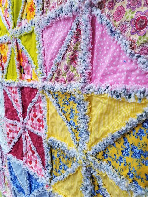 Ready To Ship Large Lap Rag Quilt Throw Etsy Rag Quilt Scrappy