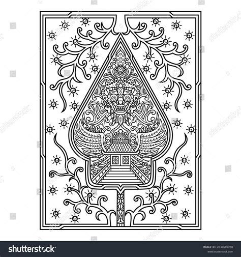 Wayang Kulit Character In Zentangle Style Royalty Free Stock Vector