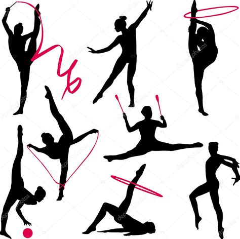 rhythmic gymnastic silhouettes — stock vector © nebojsa78 2545745