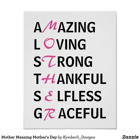 Mother Meaning Mothers Day Poster Mothers Day Poster