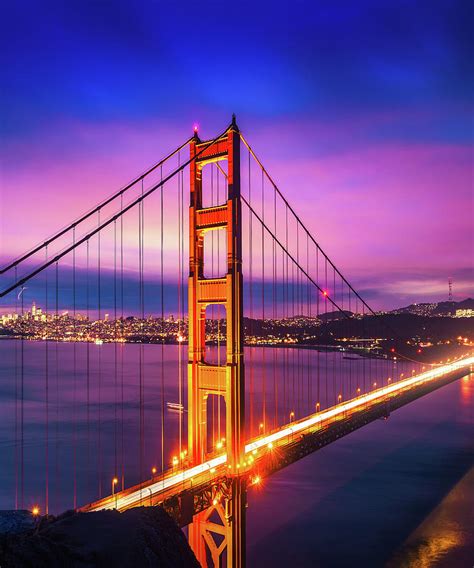 Golden Gate Bridge At Night Photograph By Miroslav Liska Fine Art America