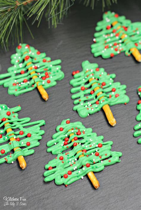 Chocolate Christmas Tree Pretzels Kitchen Fun With My 3 Sons