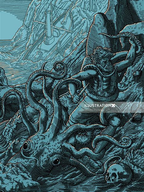 The Kraken Vintage Map Screenprint Screenprints Art And Collectibles