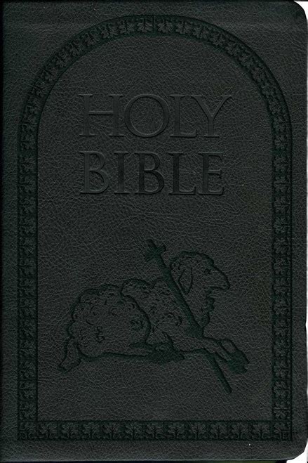 Laser Embossed Catholic Bible With Lamb Cover Black Nabre Catholic