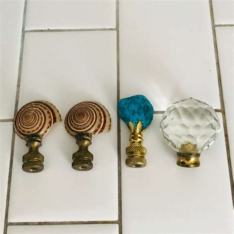 Vintage Lamp Finials Various Styles Nautilus Shells Tuorquoise