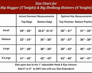 Gunmate Holsters Size Chart
