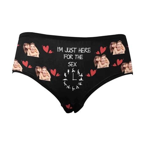 Custom Mens Face Underwear Personalized Im Just Here For The Sex Wom