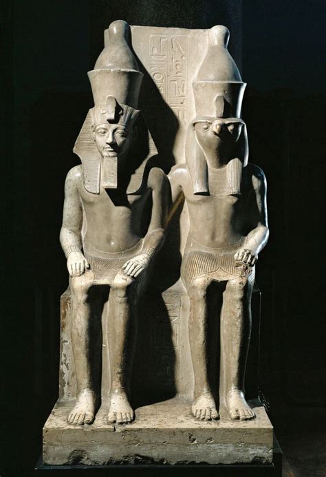 Seated Statue Of Horemheb With Horus Limestone Last Ruler Of The 18th Dynasty Ca 1292 Bc