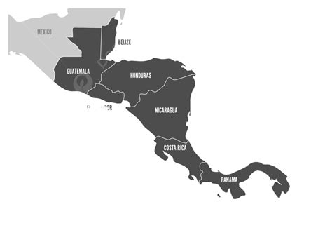 Central America Map With Highlighted States Vector Illustration Vector