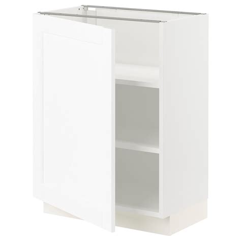 Sektion Base Cabinet With Shelves White Enköpingwhite Wood Effect