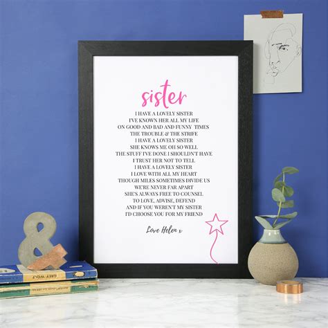 Personalised Sister Poem Sister Gift Big Sister Print | Etsy | Birthday gifts for sister, Sister ...