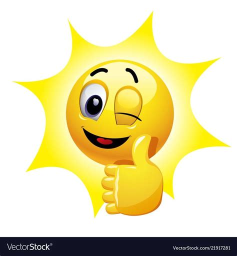 Winking Smiley Showing Thumb Up Royalty Free Vector Image Cute Emoji