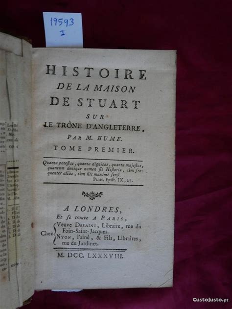 Histoire De La Maison De Stuart Sur Le Trône Dangleterre M Hume 1788 Livros à Venda