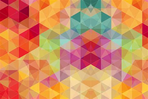 Vibrant Coloured Triangles Print A Wallpaper