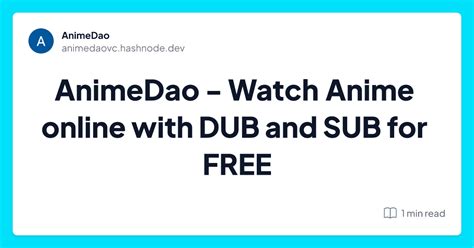 Animedao Watch Anime Online With Dub And Sub For Free