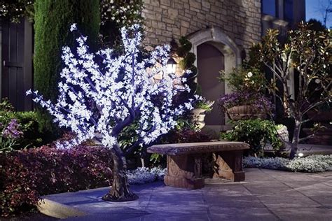 White Led Cherry Blossom Tree Beautiful Outdoor Lighting